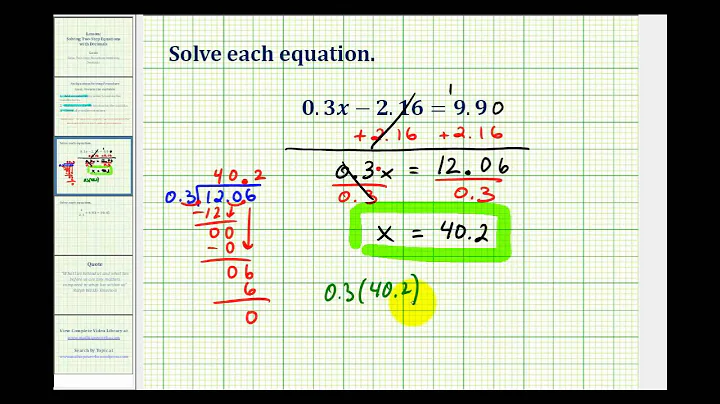 Solving Two Step Equations Involving Decimals