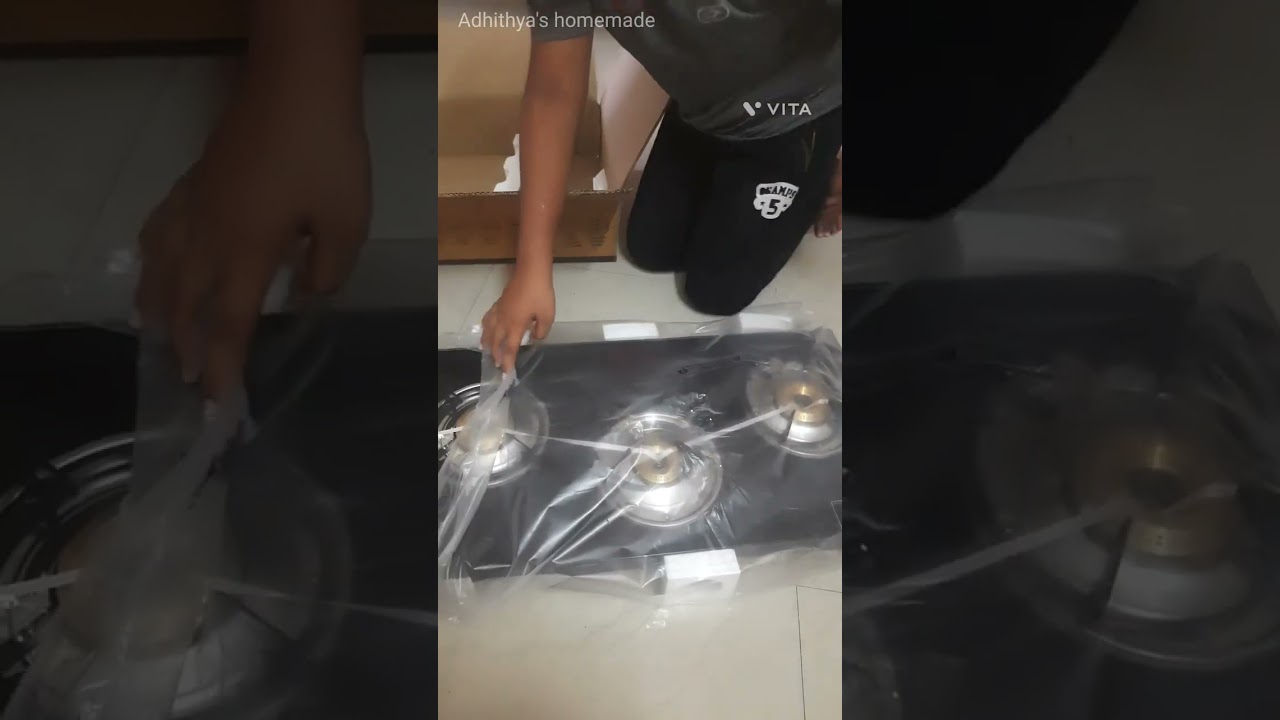 unboxing butterfly glass top gas stove 3 burner from flipkart