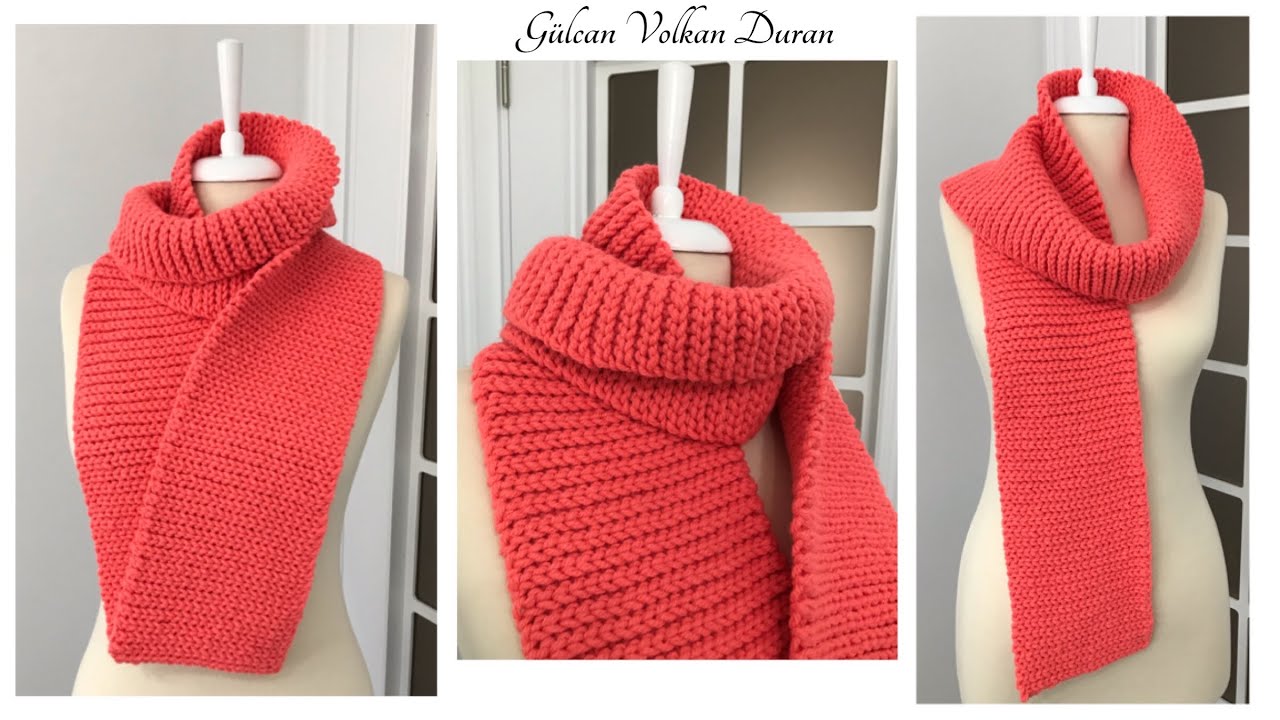 🧣Sadece Zincir Çekerek Atkı Örüyoruz 🧶 Tığ İşi Kolay Örgü Atkı Yapımı