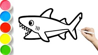 How to draw Shark Easy step by step/#Sharkdraw #kidsart #drawstepbystep #art #painting