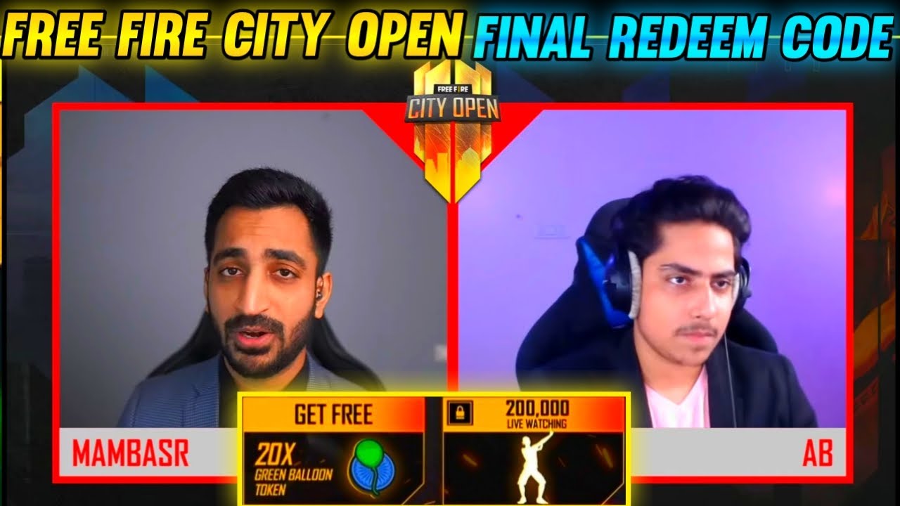 Free Fire City Open Redeem Code | City Open Grand Final Redeem Code | Free Fire Redeem Code Today