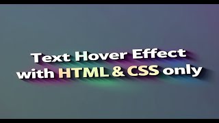 Create Text Hover Effect with HTML & CSS | Advanced Web Design Tutorial | SM Dev Diaries
