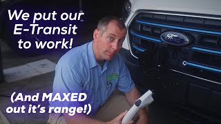 **Ford E-Transit**  How far can you drive when it's loaded down?