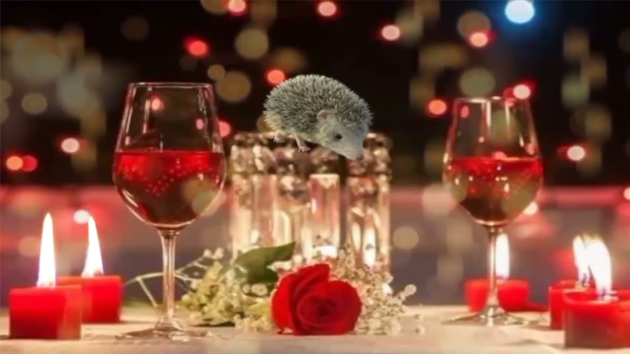Fondo San valentin con erizo  Valentine background with hedgehog