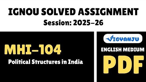 IGNOU MHI 104 Solved Assignment 2025-26 English Medium | IGNOU MAHI Solved Assignment 2025-26