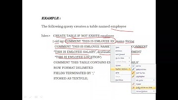 DDL COMMANDS OF HIVE FOR TABLES