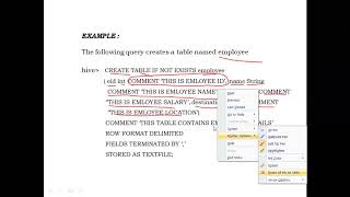 DDL COMMANDS OF HIVE FOR TABLES
