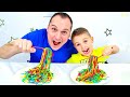 Alex and daddy want the same colored noodles | video for kids by Fursiki show