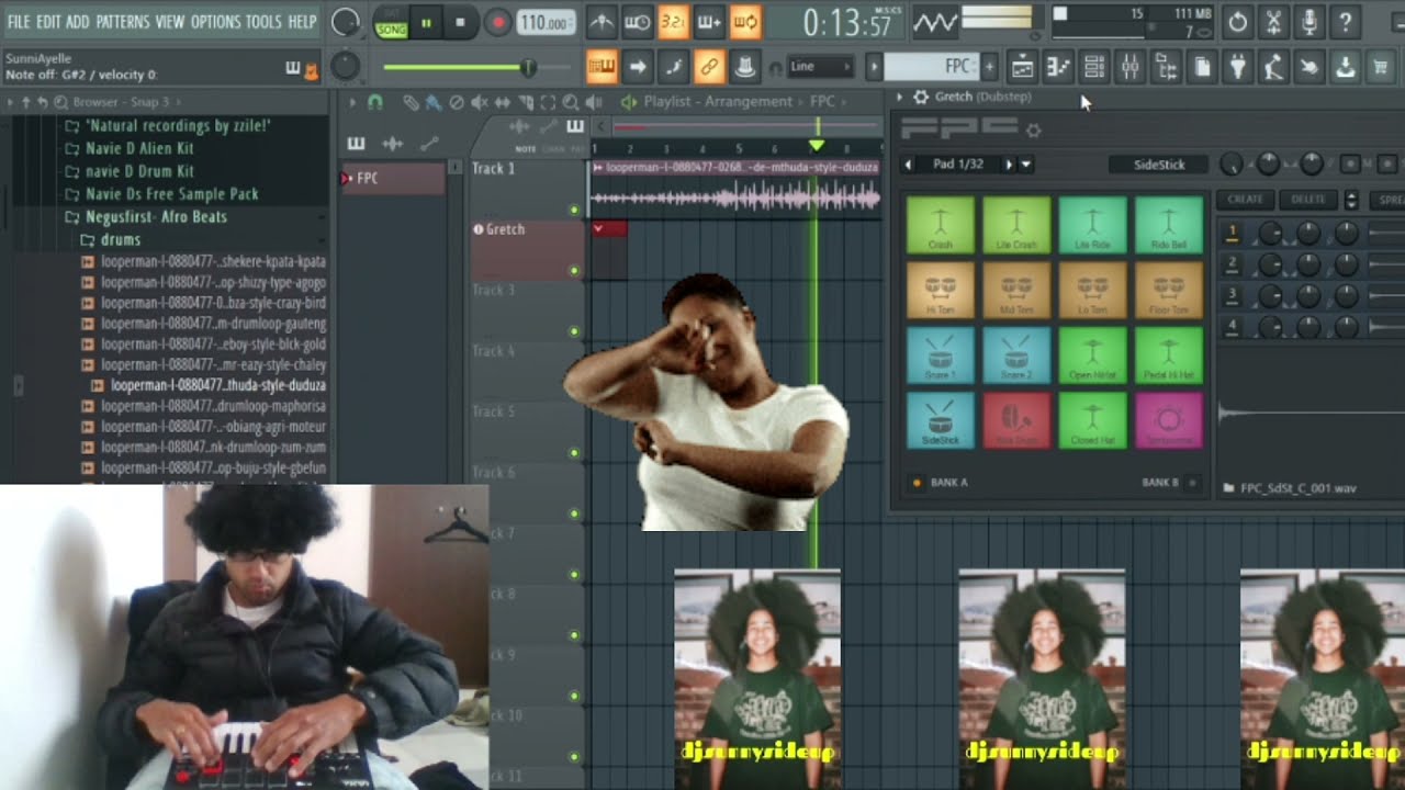 freestyle Akai MPK drum pad (djsunnysideup) Negusfirst Afro drum loop