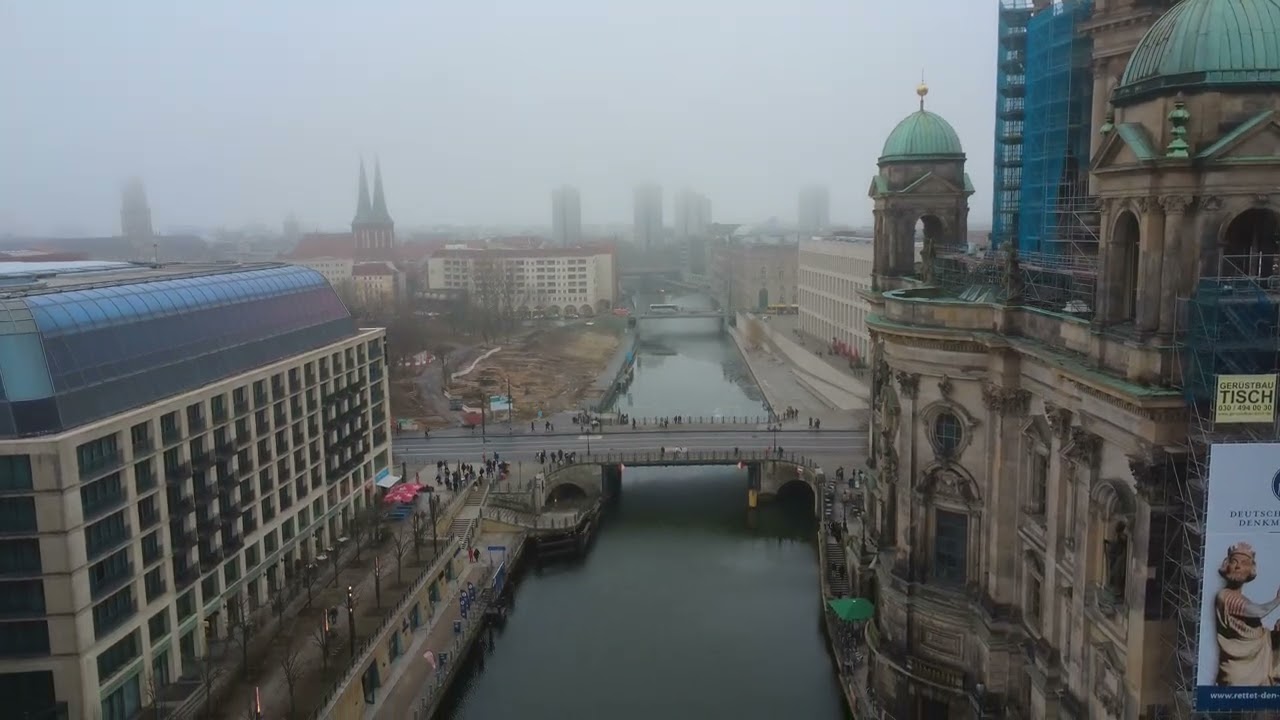 Berliner Dom and Bridge Berlin – 4K Aerial Footage