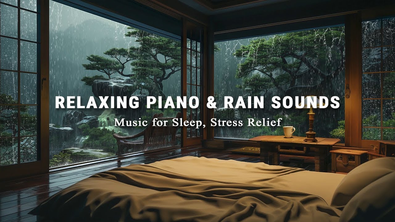 Fall Into Sleep Instantly with Relaxing Piano & Rain Sounds in Bedroom ...