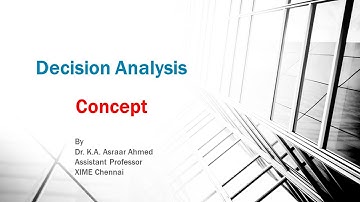 Decision Analysis (Business Analytics for MBA/PGDM)