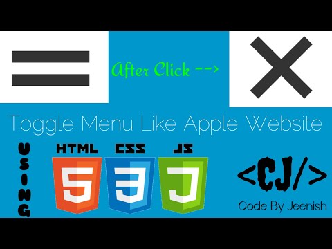 MAKE RESPONSIVE MENU BUTTON LIKE APPLE WEBSITE | USING HTML , CSS AND SIMPLE JAVASCRIPT |