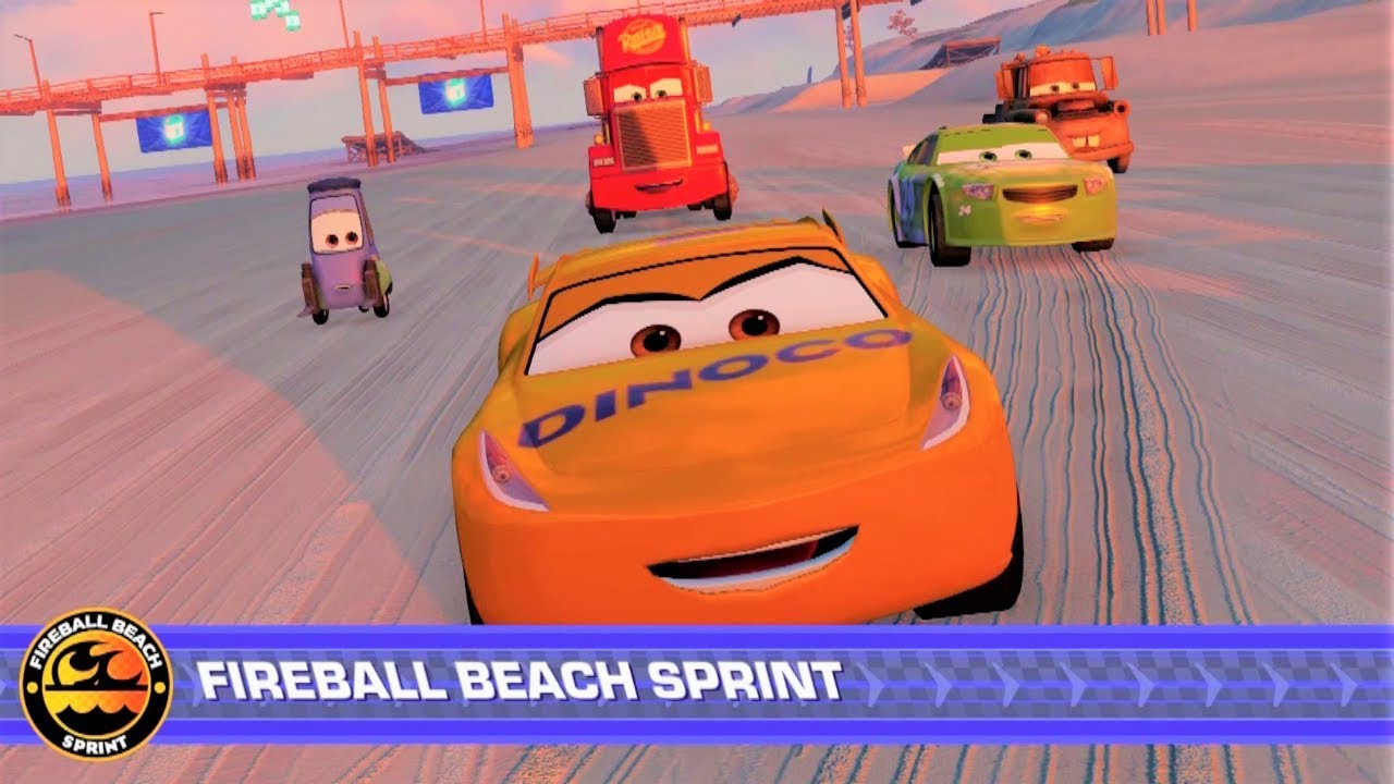 Cars 3: Driven to Win Fireball Beach Sprint Gameplay HD - YouTube