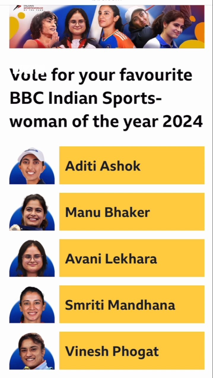 BBC ISWOTY 2024 के Nominees का नाम और अपनी पसंदीदा खिलाड़ी को वोट करने का तरीका जानिए #bbciswoty