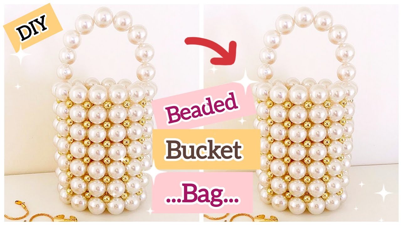 Beaded Bucket bag tutorial✨ |Round pearl bag|