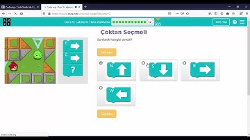 Code.org Kurs : 1 Ders : 5 Labirent: Hata Ayıklama