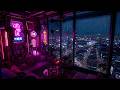 Rainy Tokyo Ambience 🌧️ Cozy Cyberpunk Room &amp; Lofi Piano for Focus &amp; Relax