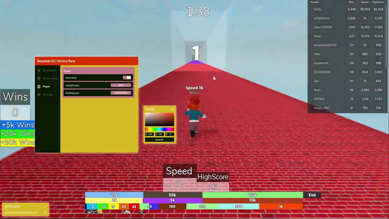 Roblox Script for Victory Race ( Infinite Wins)