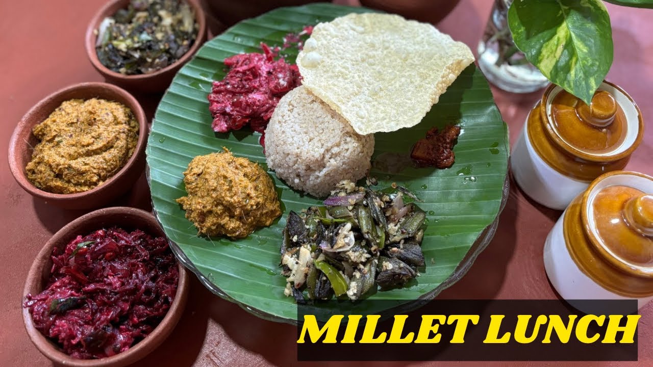 Healthy Millet Lunch Thali | Varagu Rice with Pirandai Thuvaiyal ...
