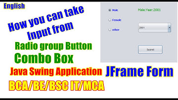 Java Swing Application Jframe form/how to gett input from radio button and Combobox in Java frame