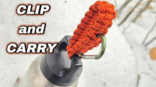 Make This 🔥 Paracord Bottle Clip - Cobra Weave Handle Tutorial