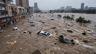 China kembali terendam banjir! Banjir di Hebei menyapu mobil-mobil, Shenyang dilanda badai hujan