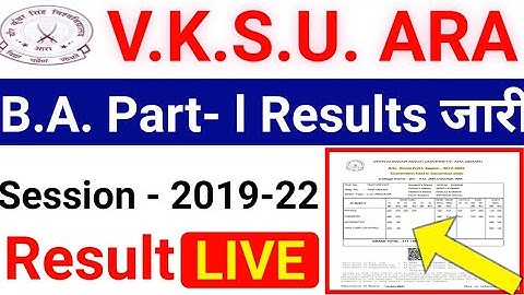 Vksu Part 1 Result जारी Link Active Live Check करे 2019-22 vksu part 1 result 2019-22 vksu Ba result
