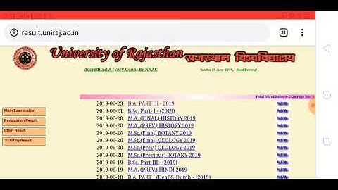 UniRaj ((Rajasthan University) B.A Part III Result 2019 Declared Check करें Name Wise / Roll No Wise