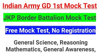 Army GD Mock Test // JKP Border Battalion Mock Test ~ Free Mock || Reasoning/Science/GK/Math | Best