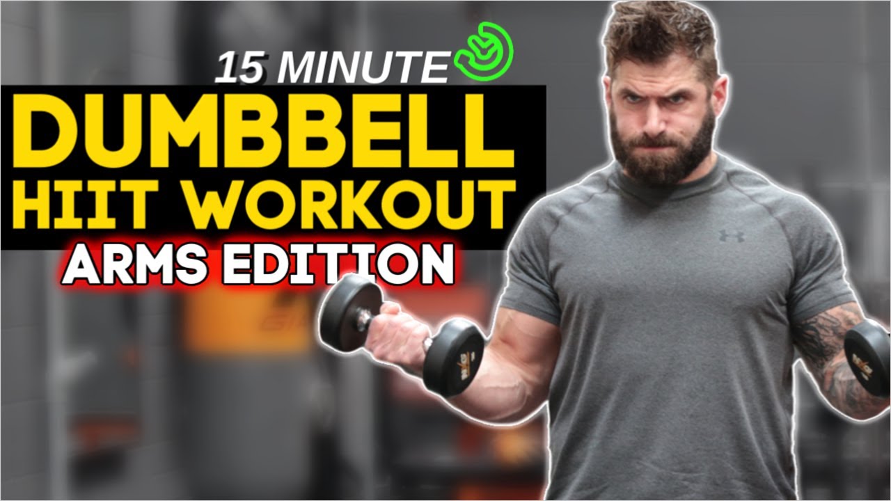 🔥15 Min Dumbbell HIIT Workout (ARMS EDITION - Biceps & Triceps