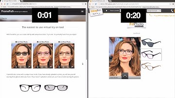 Glasses Virtual Try On:  FrameFish vs. Fitting Box Speed Test