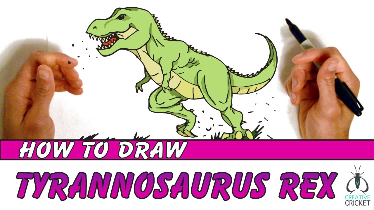 how to draw a dinosaur t rex dinosaur drawing simple