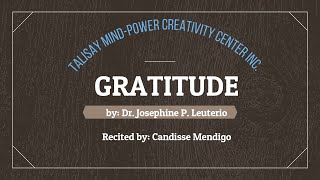 TMPCCI Power Thoughts - GRATITUDE recited by Candisse