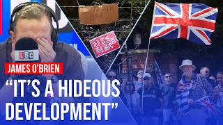 James OBrien reacts as anti-migrant protestors storm homes
James OBrien reacts as anti-migrant protestors storm homes James OBrien reacts as anti-migrant protestors storm homes