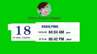 Rawalpindi ramzan calendar 2022 - Sehar and Iftar time | Green Screen Master