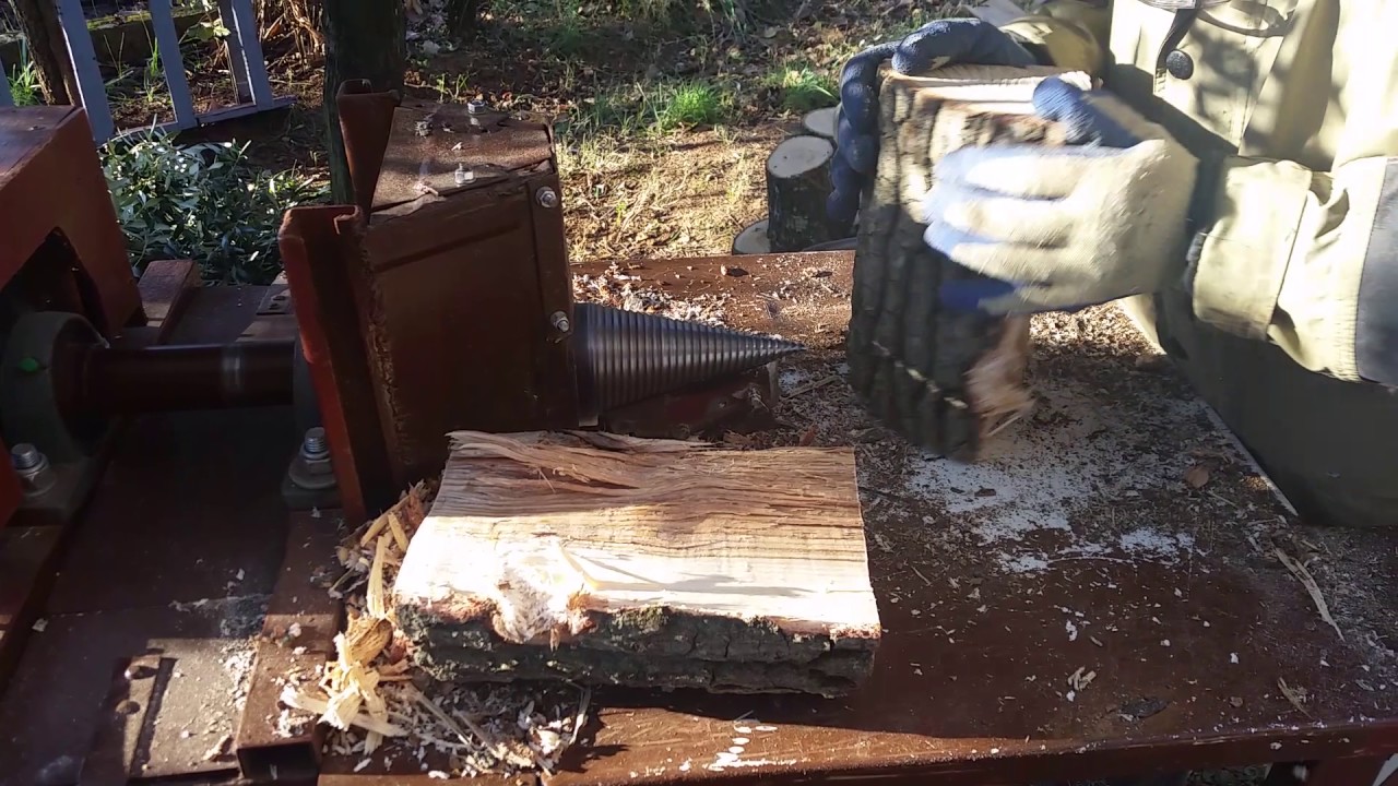 Home made screw log splitter DIY 3 croatia YouTube