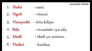 viwakilishi | aina za viwakilishi | kiwakilishi |aina za maneno