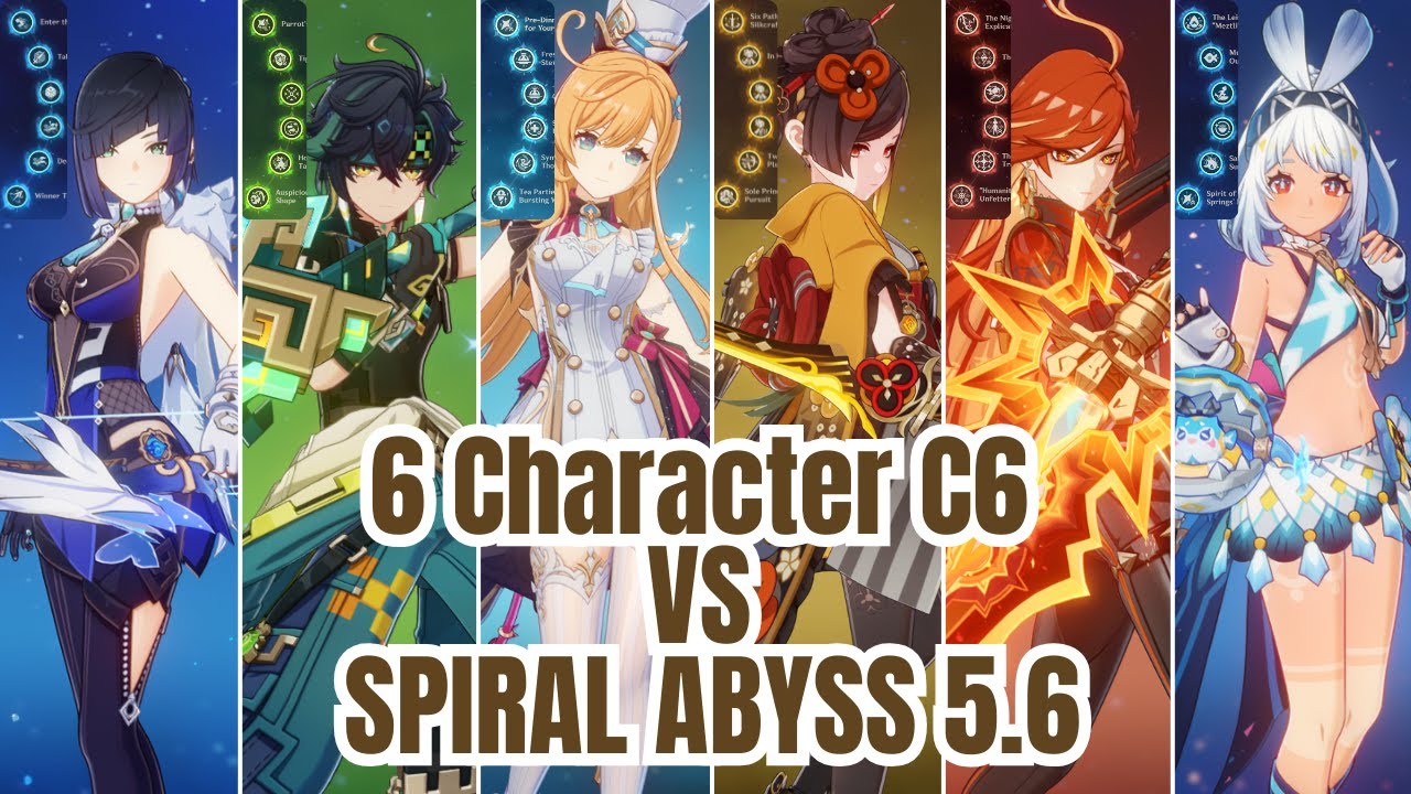 6 Character C6 Solo VS Spiral Abyss 5.6
