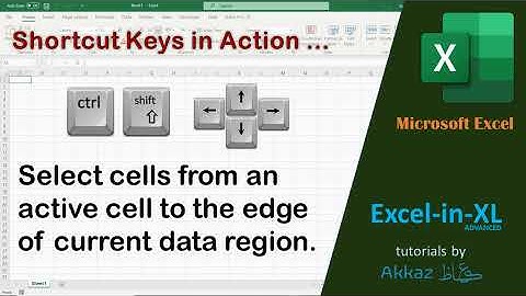 Select Cells from active cell to the edge of current data region (shortcut key)