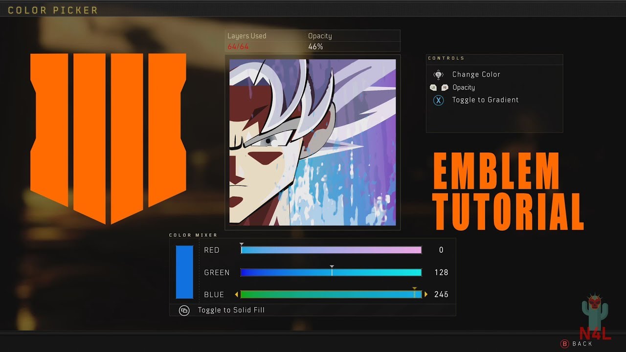 Making A Black Ops 4 Ultra Instinct Goku Emblem