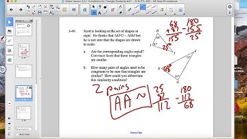 Video Lesson 3 2 1 Conditions for Triangle Similarity AA~ & SAS~