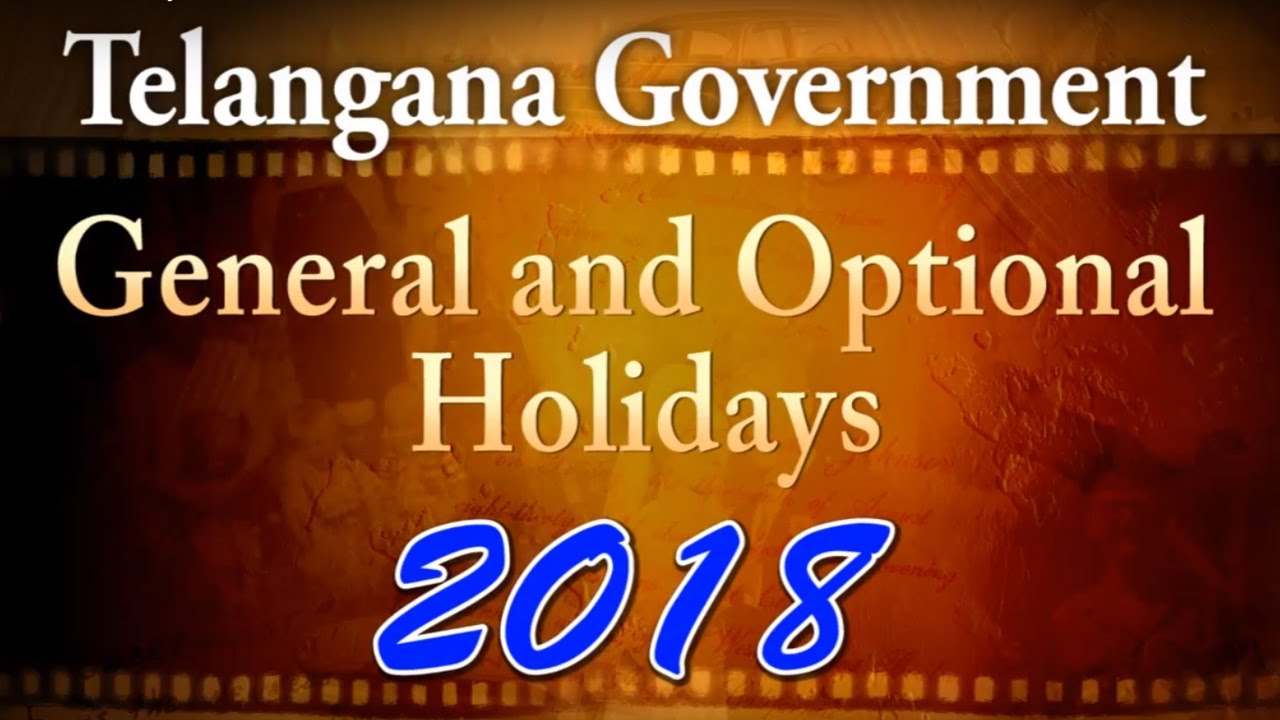 Telangana Govt Holidays Calendar 2018 YouTube