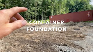 DIY shipping container barn foundation