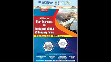 Live Webinar on User Awareness on Pre-Launch of MCA V3 Company Forms