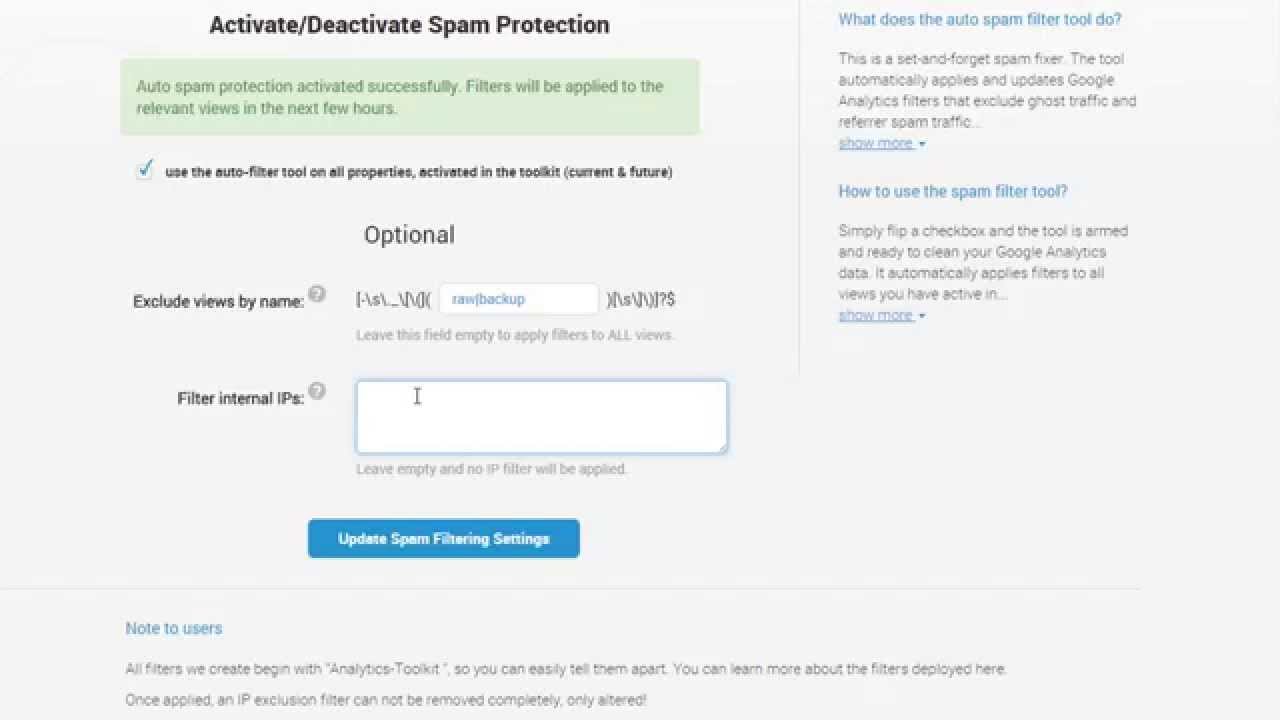 Auto Spam Filters Tool - Fix Google Analytics Spam - YouTube