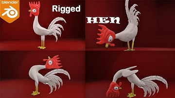 Funny 3D Rooster Character Made With Blender | Rig Overview