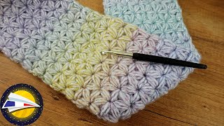 Echarpe avec le motif étoile | Crocheter une écharpe brillante | Idée cadeau