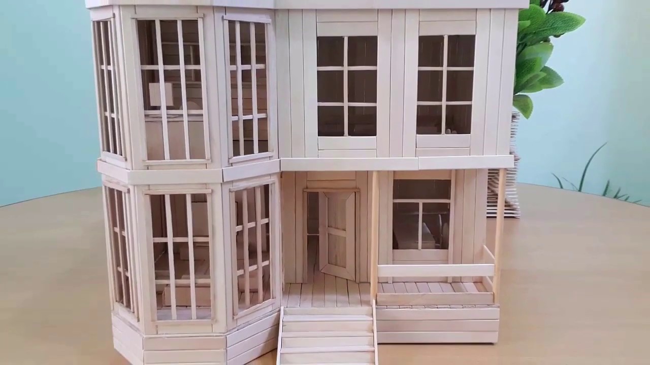 Double Story HOuse Making With Ice Sticks. Aafaq Azam Tech - YouTube