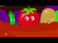 Ten Little Vegetables Jumping On The Bed | Learn Vegetables | Nursery Rhymes Songs | Rhymes For Kids